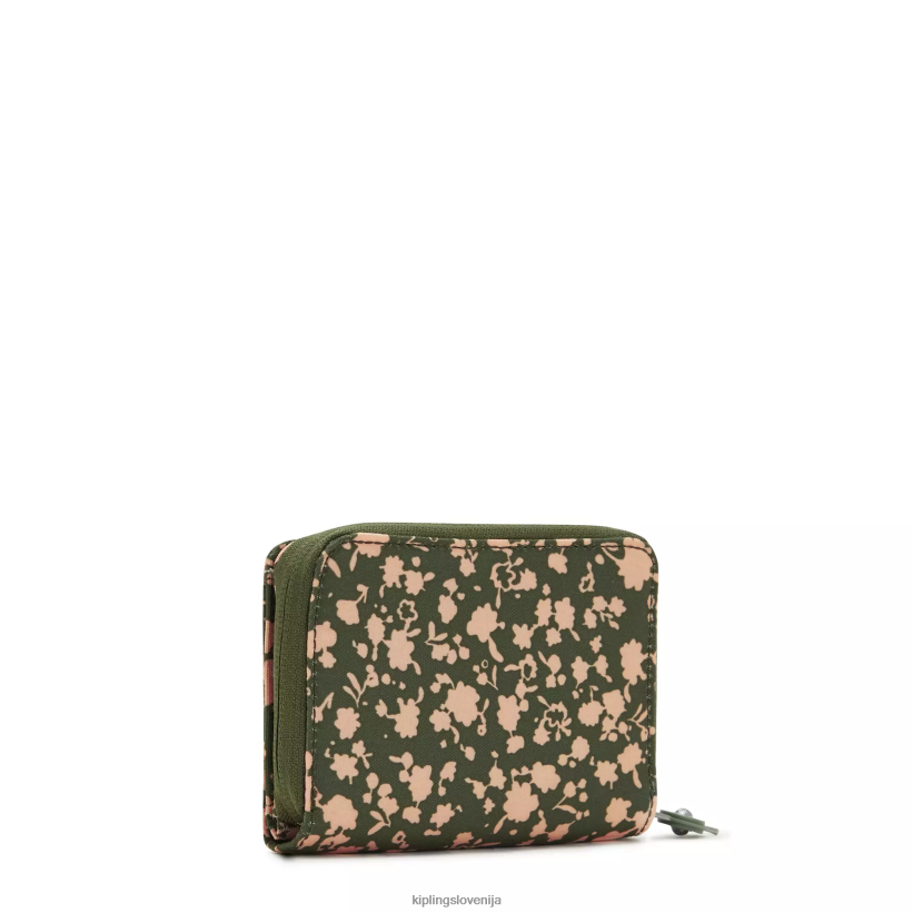 Kipling V4X2B294 sveža cvetlična denarnica z majhnimi tiskanimi črkami ženske denarnice in zapestnice