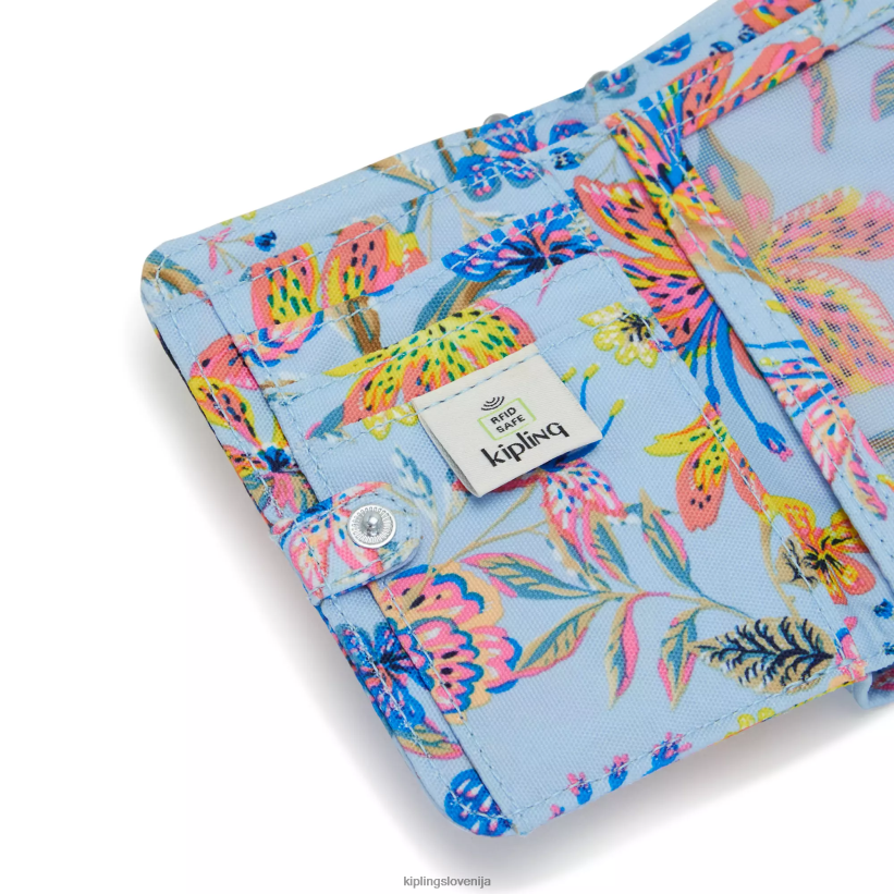 Kipling V4X2B296 divje rože denarnica z majhnimi tiskanimi črkami ženske denarnice in zapestnice