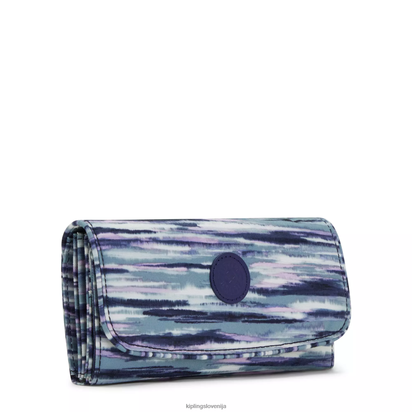 Kipling V4X2B309 črtaste črte Money Land potiskana snap denarnica ženske denarnice in zapestnice