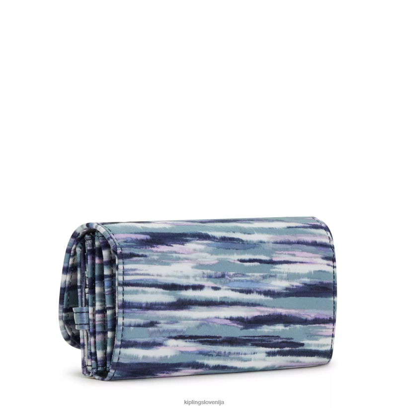Kipling V4X2B309 črtaste črte Money Land potiskana snap denarnica ženske denarnice in zapestnice