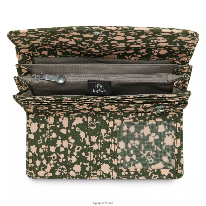 Kipling V4X2B311 sveža cvetlična Money Land potiskana snap denarnica ženske denarnice in zapestnice