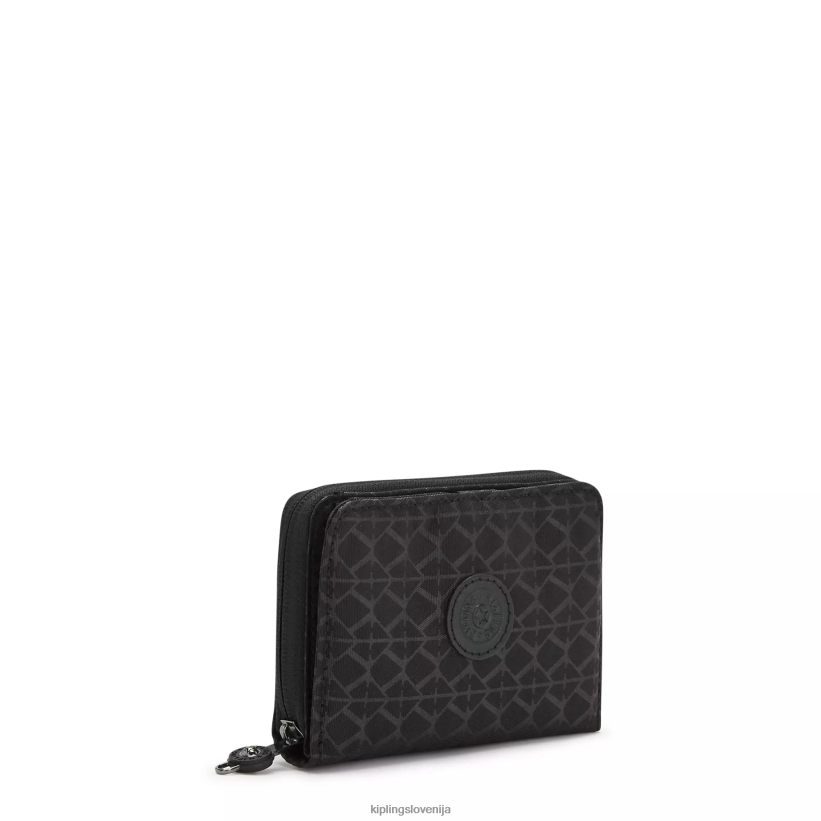 Kipling V4X2B555 Črna majhna denarnica s potiskom love love ženske denarnice in zapestnice