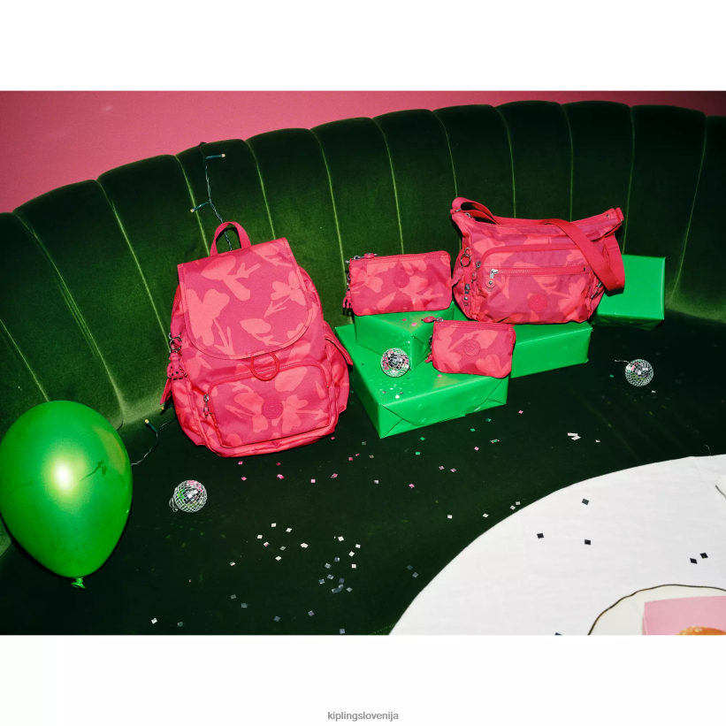 Kipling V4X2B304 koralni cvet ustvarjalna torbica z velikim potiskom ženske vrečke