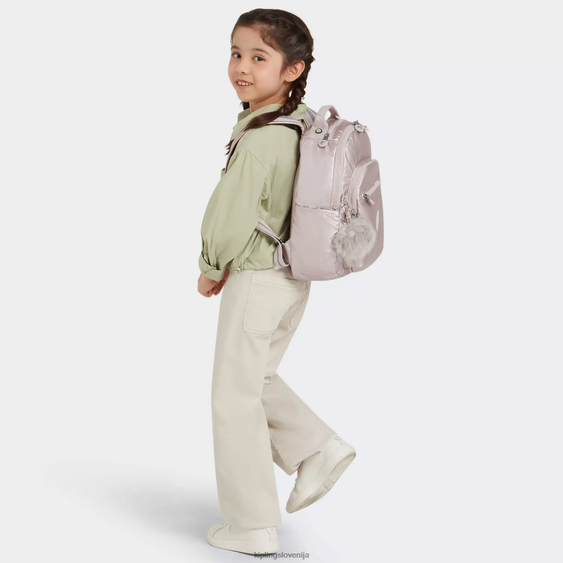 Kipling V4X2B356 kovinska vrtnica Seoul majhen kovinski nahrbtnik za tablico ženske modni nahrbtniki