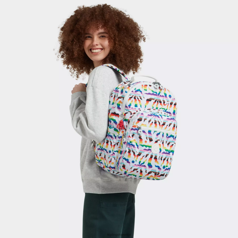 Kipling V4X2B345 mavrična dlan Seoul nahrbtnik za prenosni računalnik velikosti 15