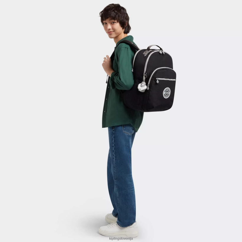 Kipling V4X2B438 prava črna zabava Seoul ekstra velik 17