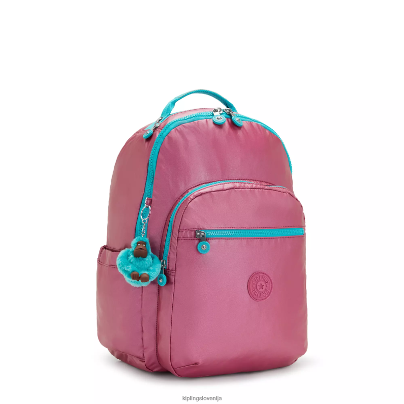 Kipling V4X2B459 sveža roza metalik Seoul velik kovinski 15