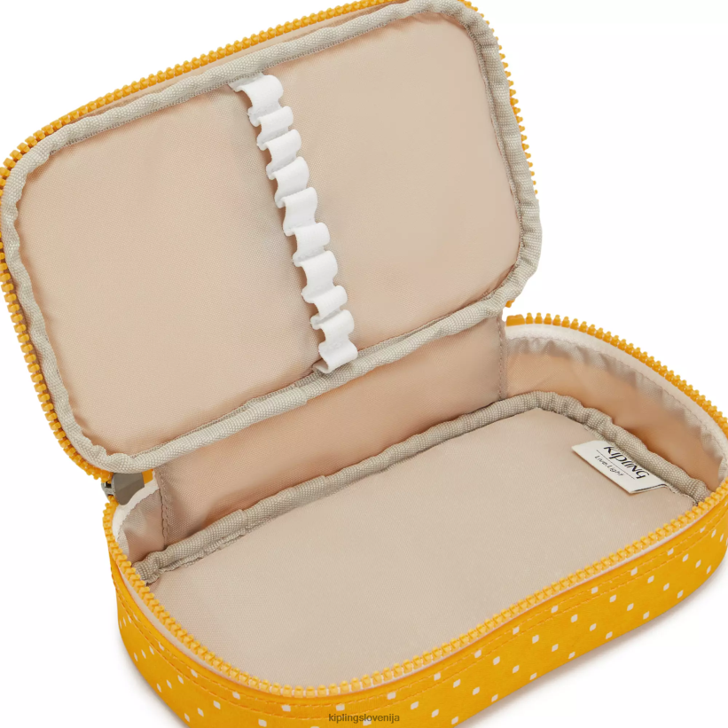 Kipling V4X2B594 rumena mehka pika Etui s potiskom za 50 pisal ženske peresa in svinčniki