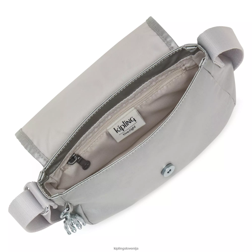 Kipling V4X2B100 svetlo kovinsko sabian kovinska mini torbica čez ramo ženske mini vrečke