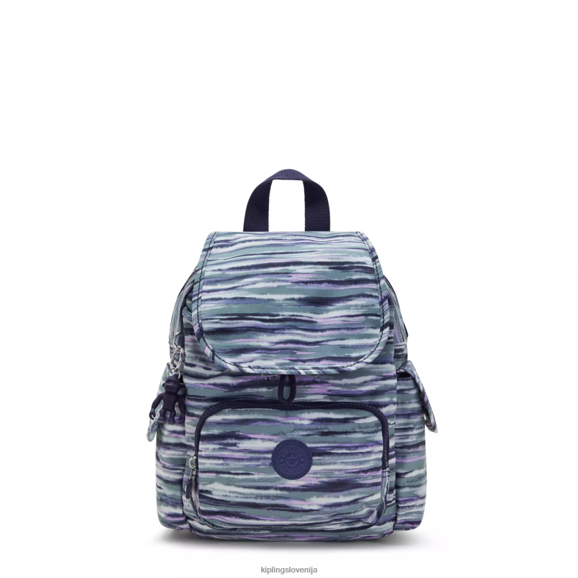 Kipling V4X2B497 črtaste črte city ​​pack mini nahrbtnik s potiskom ženske mini vrečke