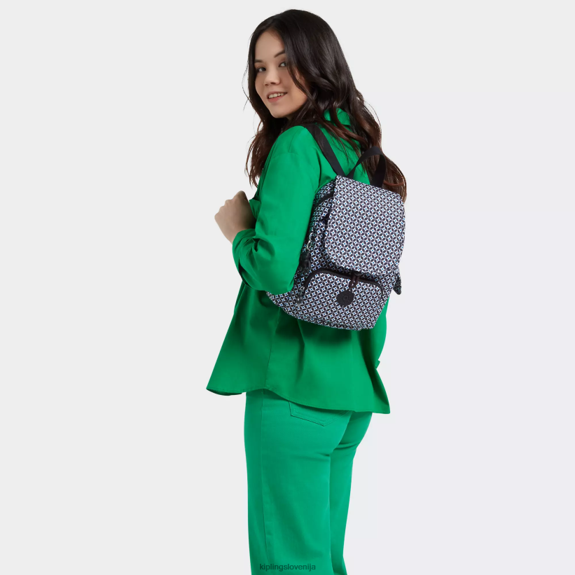 Kipling V4X2B498 črna ploščica city ​​pack mini nahrbtnik s potiskom ženske mini vrečke