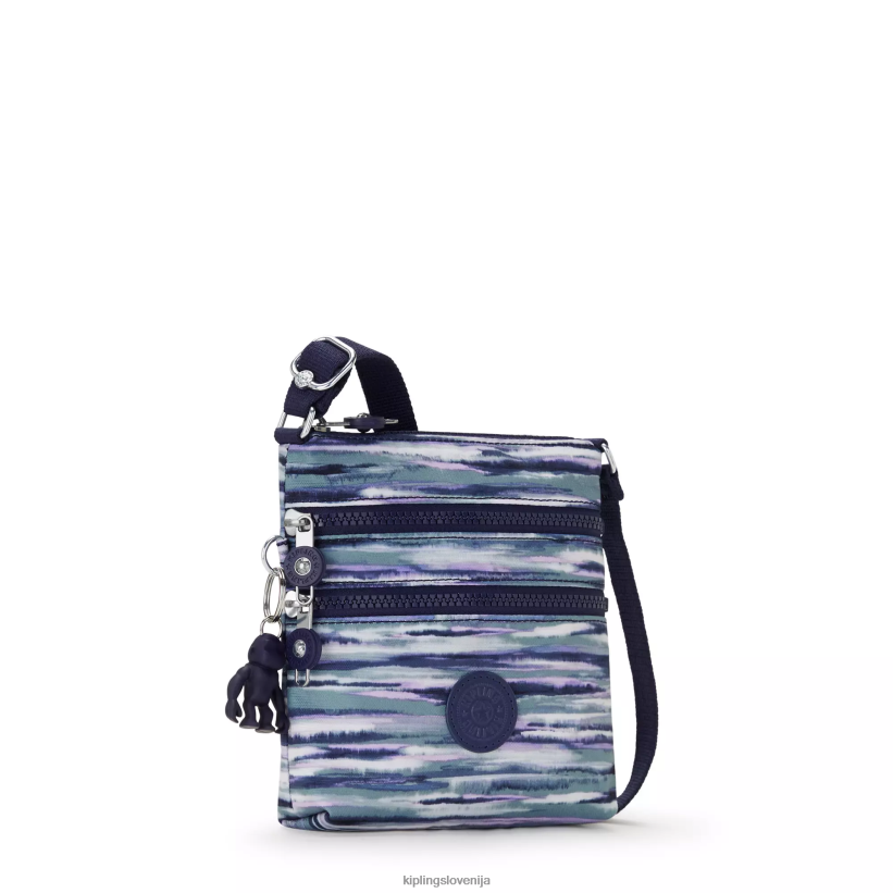 Kipling V4X2B71 črtaste črte alvar ekstra majhna mini torbica s potiskom ženske mini vrečke