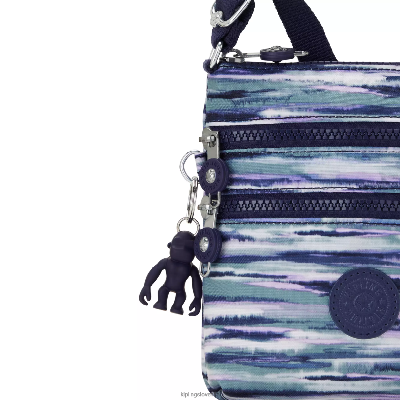 Kipling V4X2B71 črtaste črte alvar ekstra majhna mini torbica s potiskom ženske mini vrečke