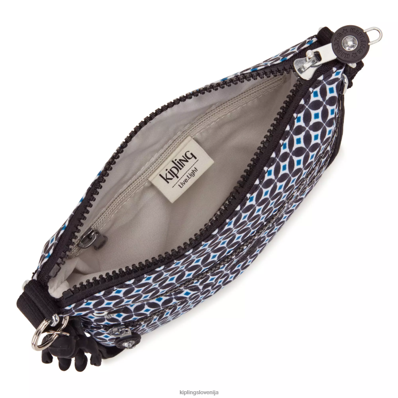 Kipling V4X2B8 črna ploščica mini torbica za čez telo s potiskom keiko ženske mini vrečke