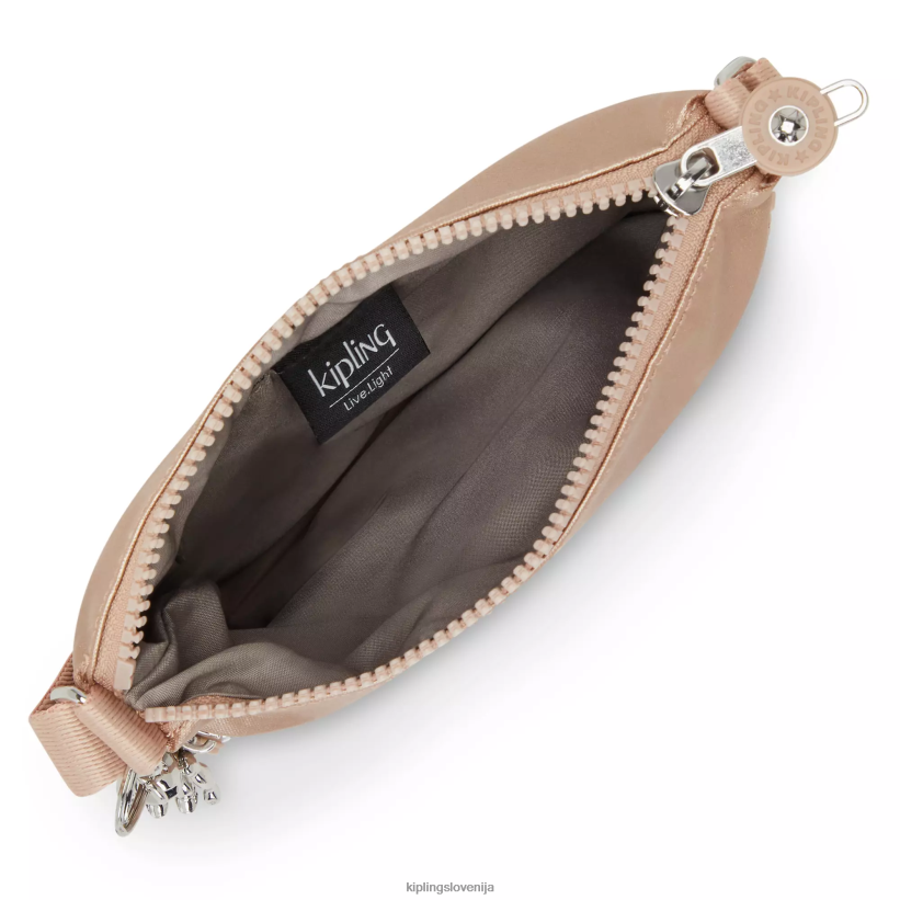 Kipling V4X2B97 kovinski zlati obesek keiko kovinska mini torbica za čez ramo ženske mini vrečke