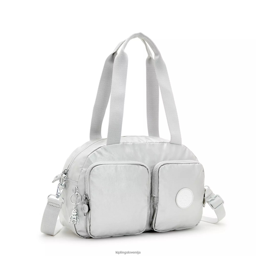 Kipling V4X2B206 svetlo kovinsko cool defea kovinska torba za čez ramo ženske torbe za čez ramo