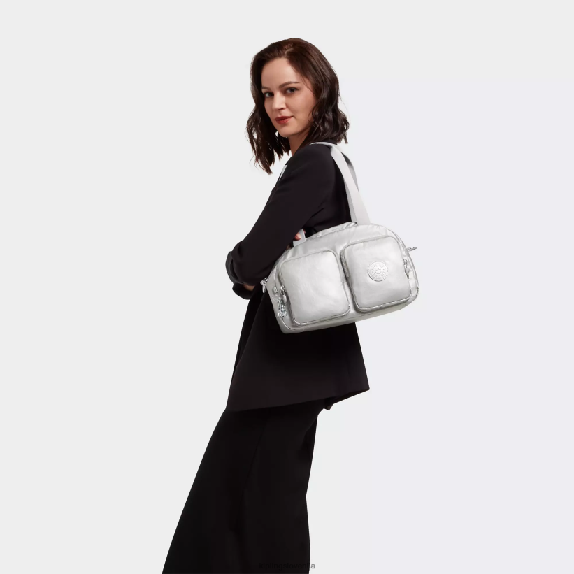 Kipling V4X2B206 svetlo kovinsko cool defea kovinska torba za čez ramo ženske torbe za čez ramo