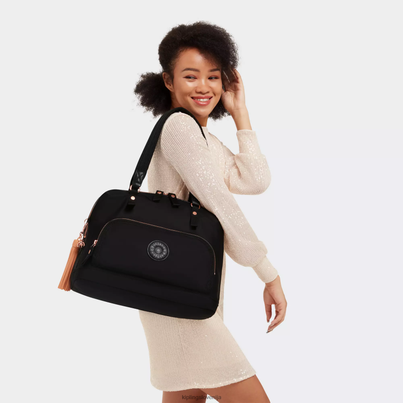 Kipling V4X2B244 črna vrtnica naramna torba za prenosni računalnik linza 15