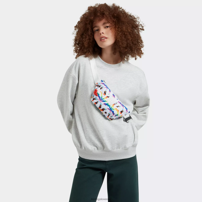 Kipling V4X2B37 mavrična dlan torbica za okoli pasu s potiskom gizi ženske torbica za okoli pasu