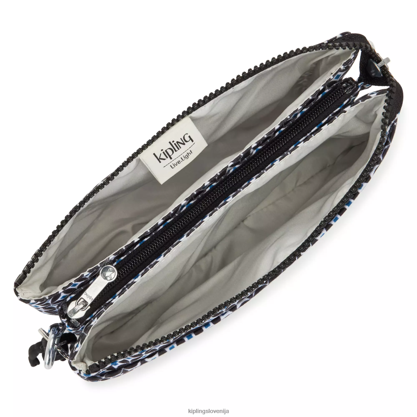 Kipling V4X2B143 črna ploščica torba za čez telo s potiskom riri ženske torbice za čez ramo