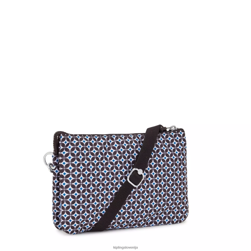 Kipling V4X2B143 črna ploščica torba za čez telo s potiskom riri ženske torbice za čez ramo