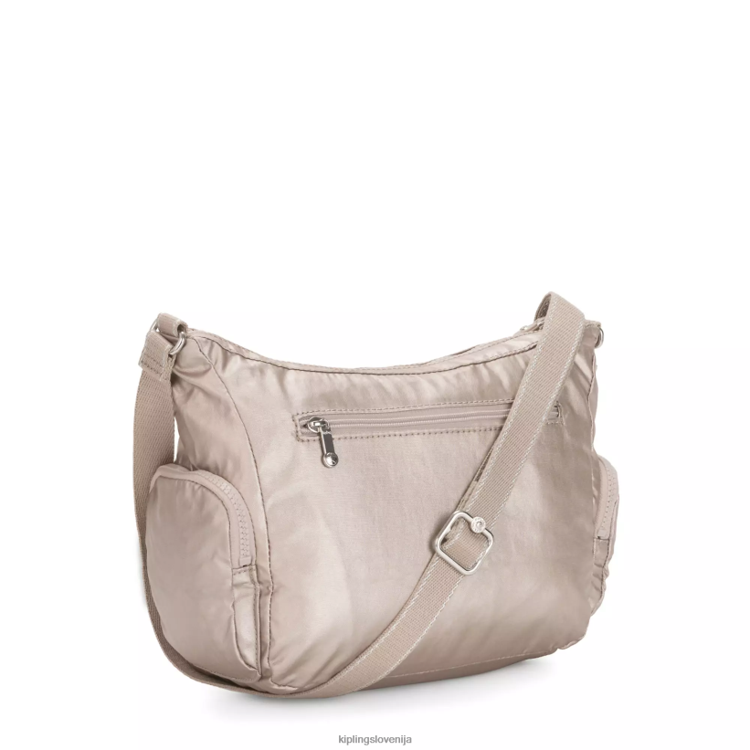 Kipling V4X2B186 kovinski sijaj gabbie majhna kovinska torbica za čez ramo ženske torbice za čez ramo