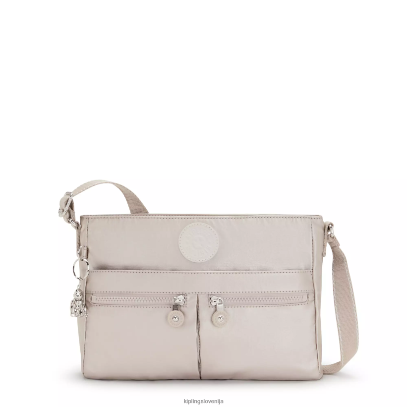 Kipling V4X2B231 kovinski sijaj nova kovinska torbica za čez ramo Angie ženske torbice za čez ramo