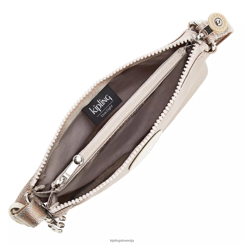 Kipling V4X2B232 kovinski sijaj creativity xb kovinska torbica za čez ramo ženske torbice za čez ramo