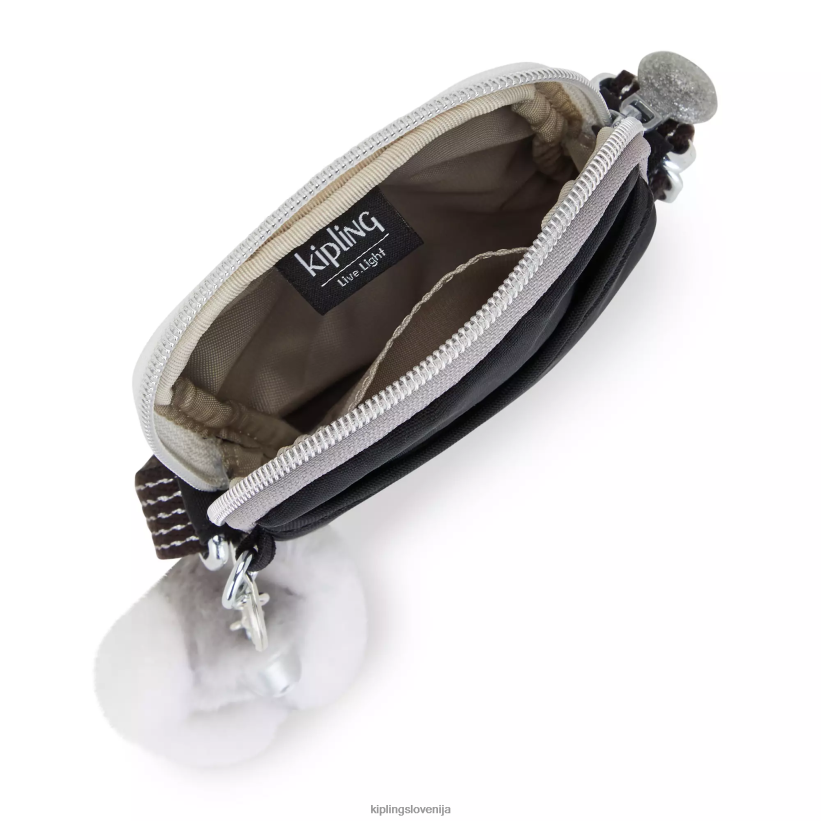 Kipling V4X2B25 prava črna zabava torba za telefon tally čez telo ženske torbice za čez ramo