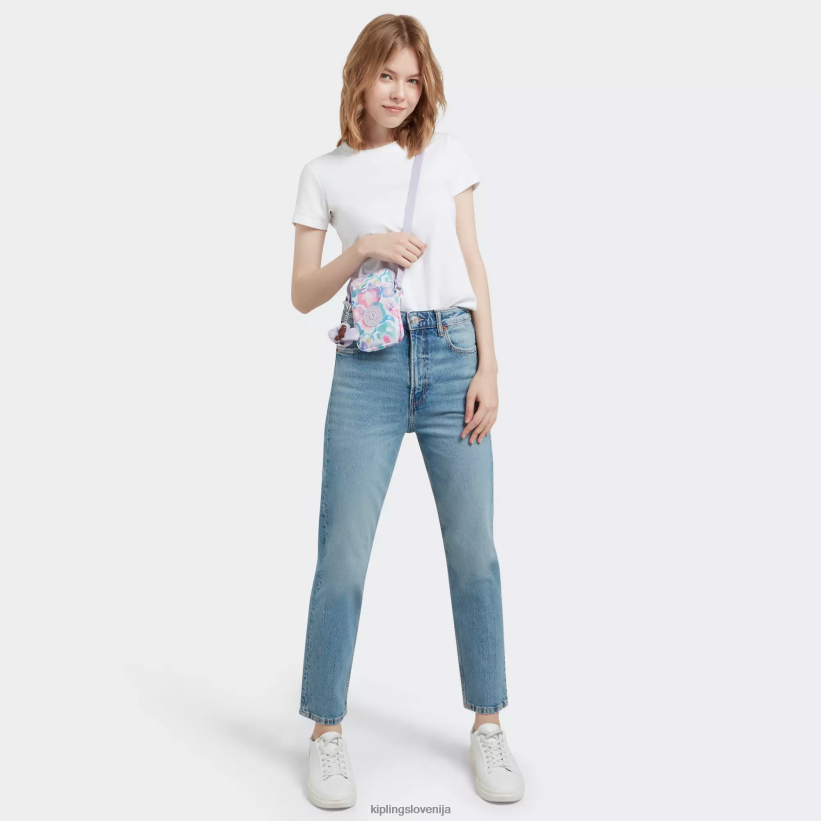 Kipling V4X2B57 vodne rože torbica za telefon s potiskom Tally ženske torbice za čez ramo