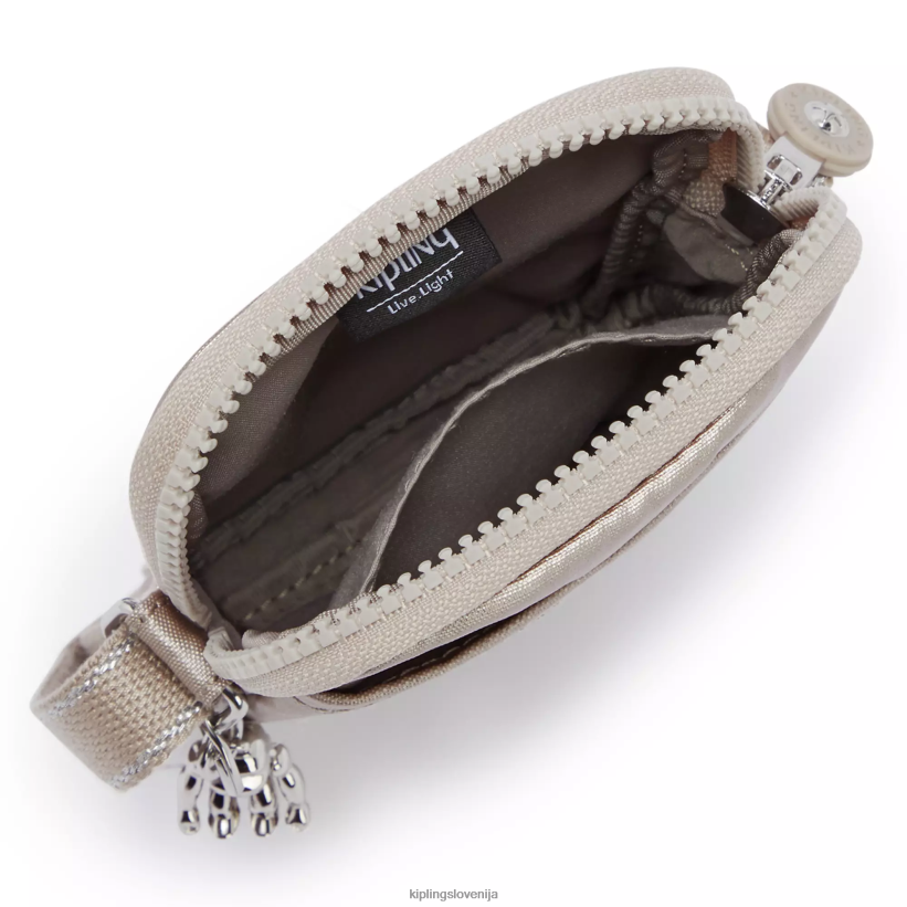 Kipling V4X2B59 kovinski sijaj tally kovinska torba za telefon čez ramo ženske torbice za čez ramo