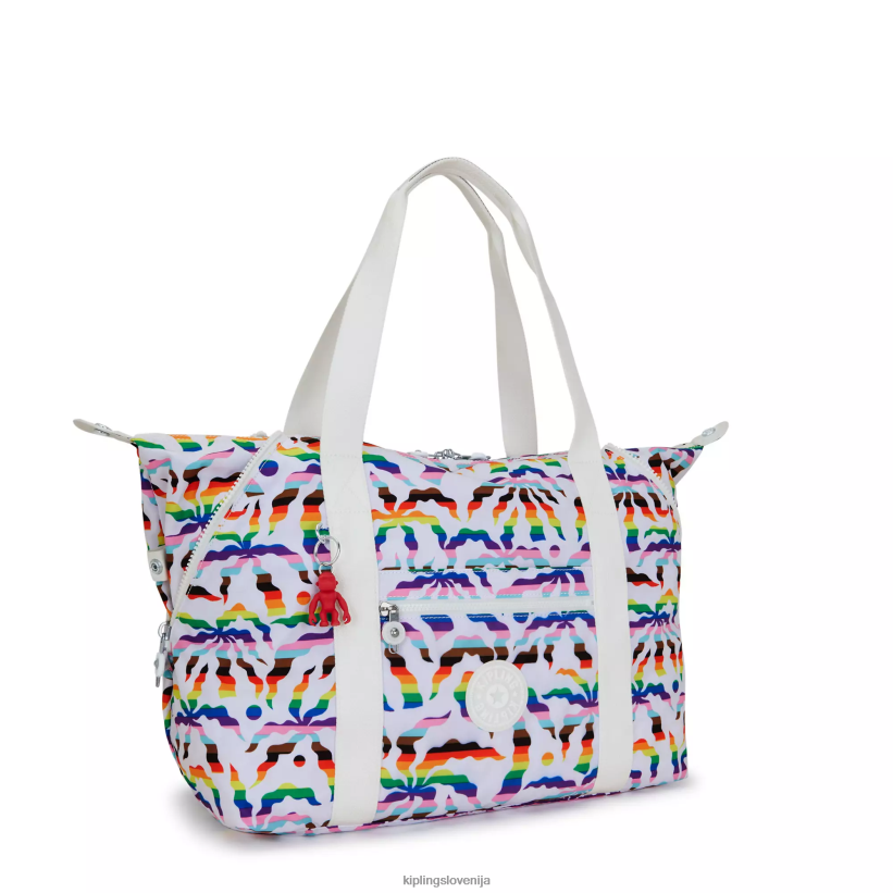 Kipling V4X2B261 mavrična dlan torba z umetniškim srednjim potiskom ženske torbice