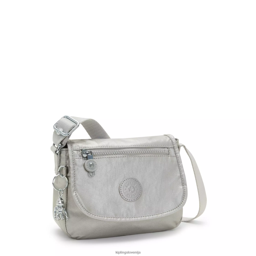 Kipling V4X2B100 svetlo kovinsko sabian kovinska mini torbica čez ramo ženske mini vrečke - slika 2