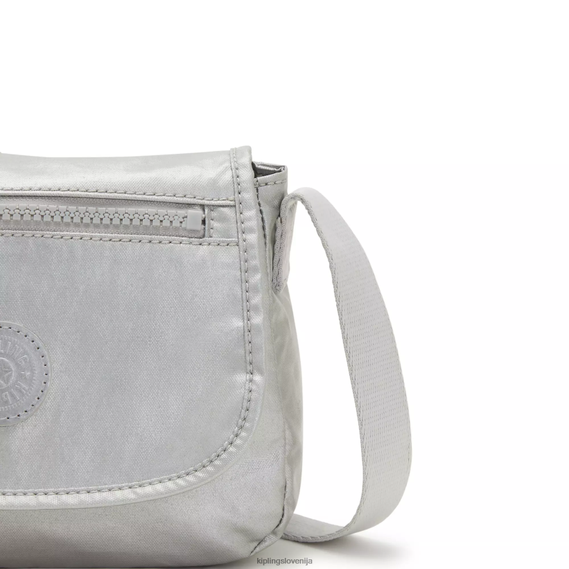 Kipling V4X2B100 svetlo kovinsko sabian kovinska mini torbica čez ramo ženske mini vrečke - slika 5