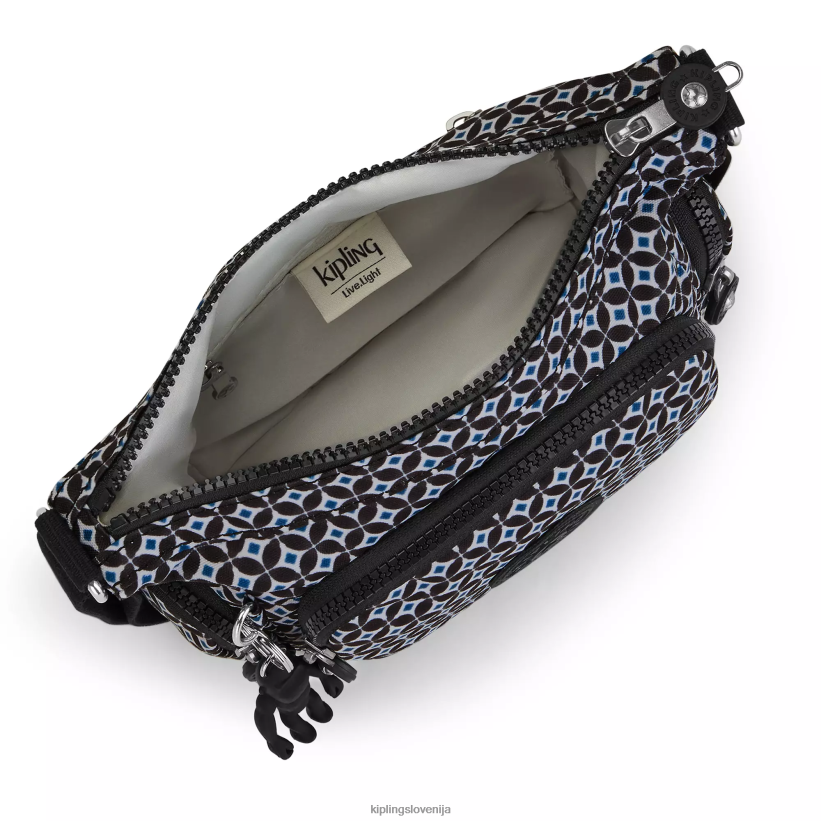 Kipling V4X2B140 črna ploščica gabbie mini potiskana torbica za čez ramo ženske torbice za čez ramo - slika 3