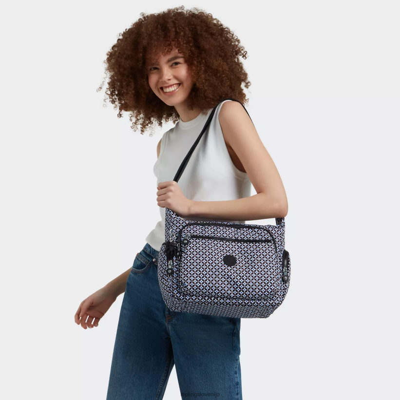 Kipling V4X2B142 črna ploščica torba za čez ramo s potiskom gabbie ženske torbice za čez ramo - slika 4