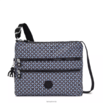 Kipling V4X2B145 črna ploščica torba za čez ramo s potiskom alvar ženske torbice za čez ramo
