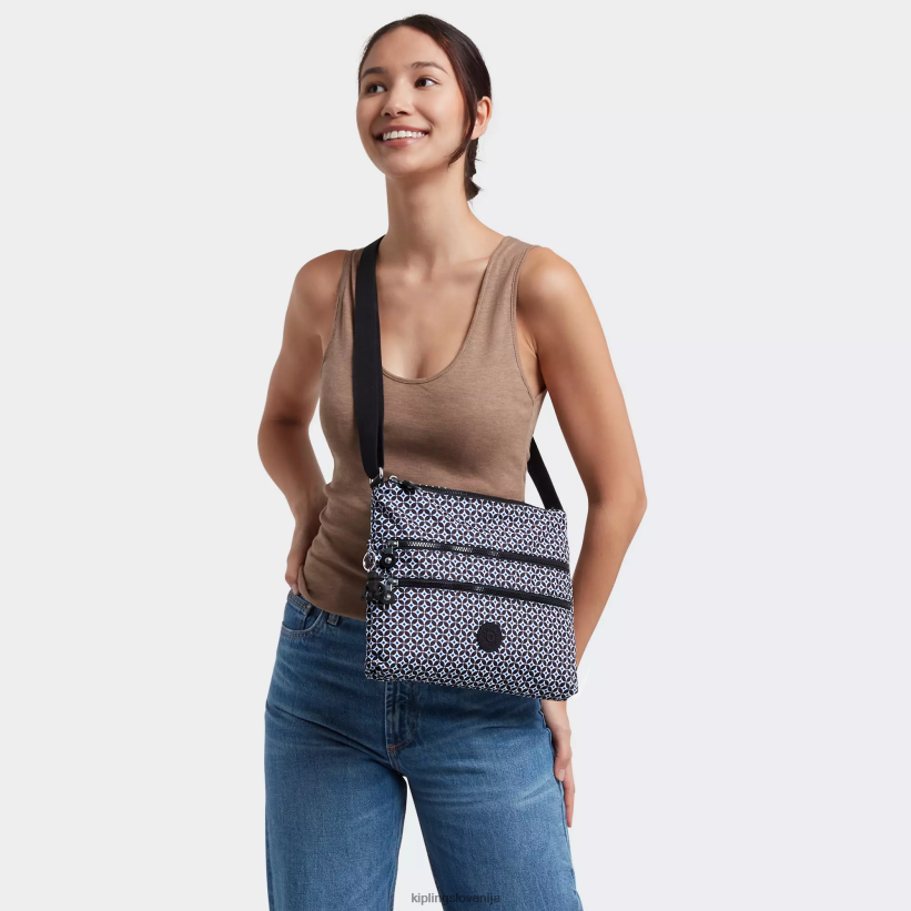 Kipling V4X2B145 črna ploščica torba za čez ramo s potiskom alvar ženske torbice za čez ramo - slika 4