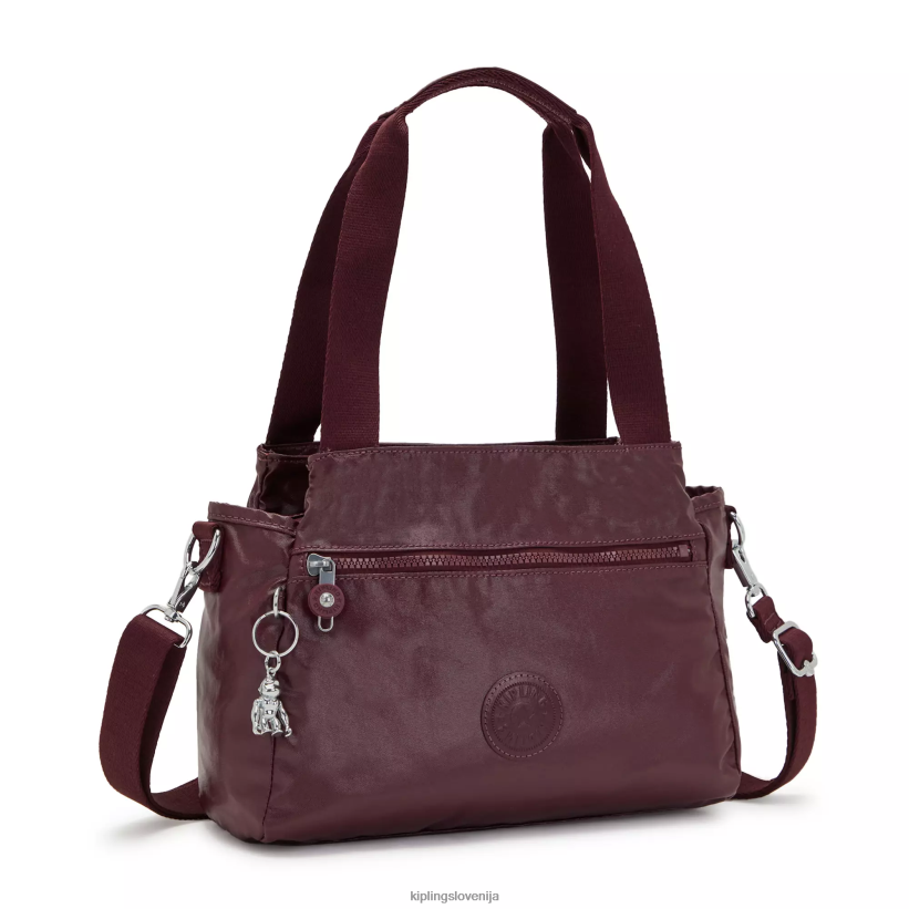 Kipling V4X2B203 bordo lak elysia kovinska torba za čez ramo ženske torbe za čez ramo - slika 2