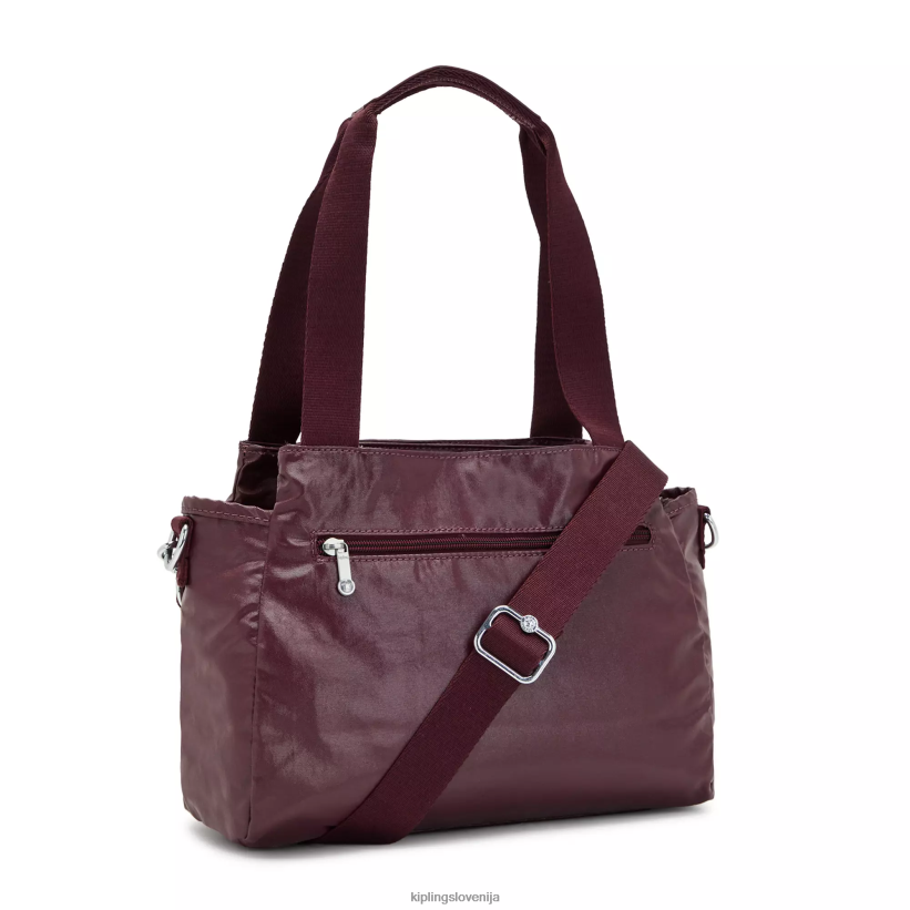 Kipling V4X2B203 bordo lak elysia kovinska torba za čez ramo ženske torbe za čez ramo - slika 4