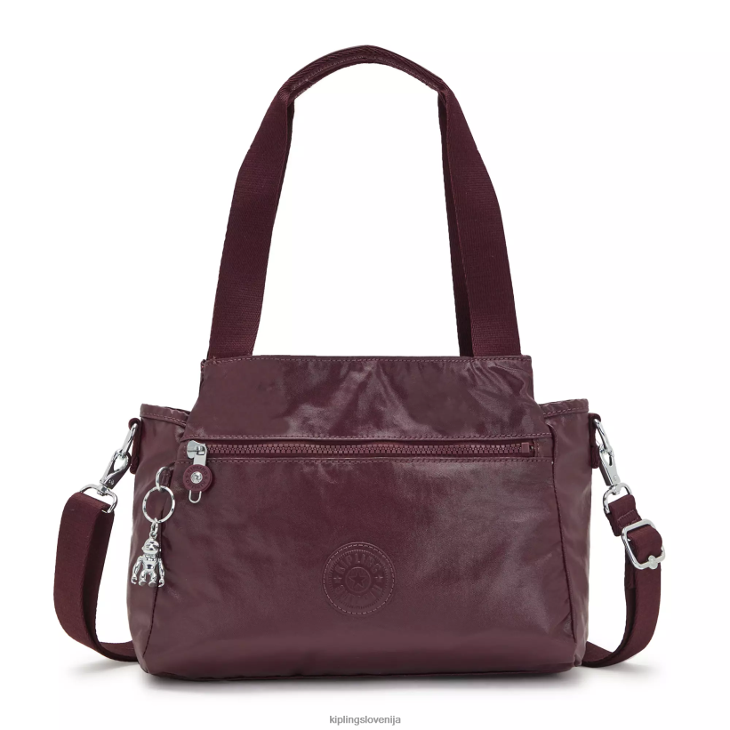 Kipling V4X2B203 bordo lak elysia kovinska torba za čez ramo ženske torbe za čez ramo - slika 1