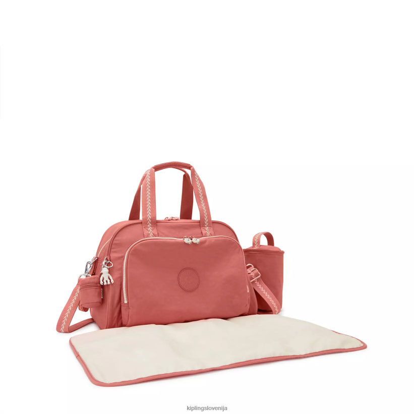 Kipling V4X2B242 vintage roza camama previjalna torba ženske torbe za plenice - slika 2