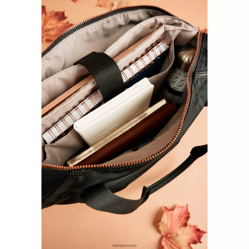 Kipling V4X2B278 črna vrtnica umetniško organizirana torba za 17" prenosni računalnik ženske torbice - slika 5