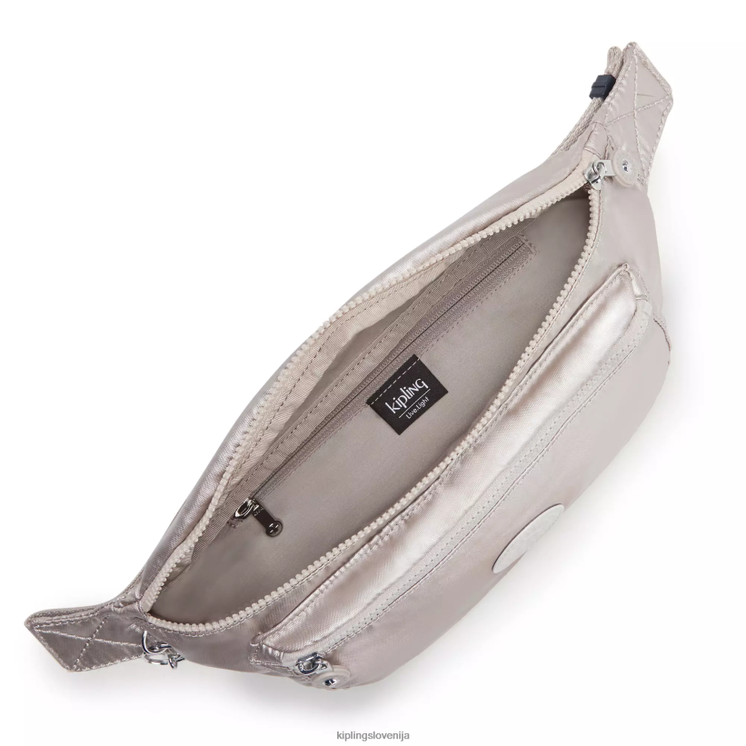 Kipling V4X2B285 kovinski sijaj yasemina ekstra velik kovinski torbica za okoli pasu ženske torbica za okoli pasu - slika 3