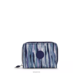 Kipling V4X2B292 črtaste črte denarnica z majhnimi tiskanimi črkami ženske denarnice in zapestnice