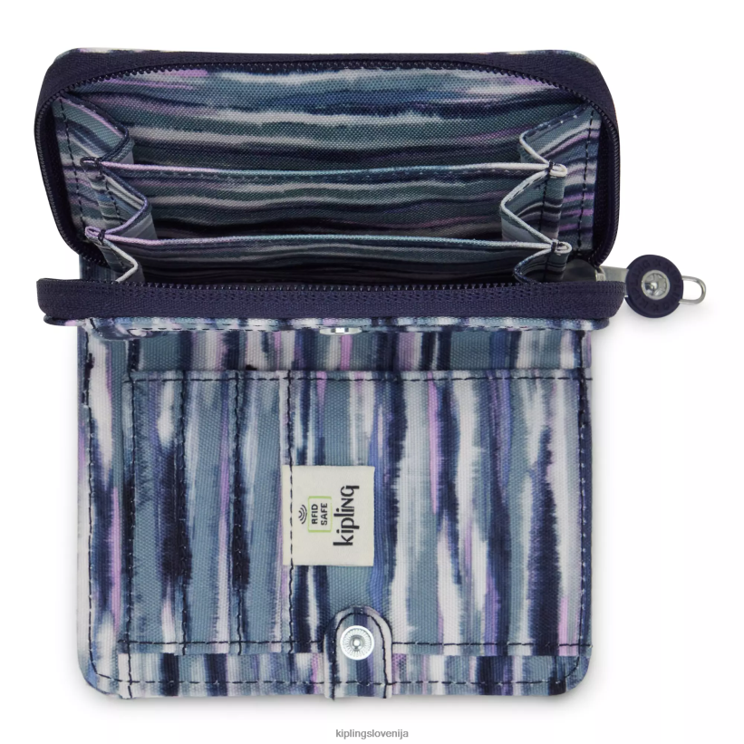 Kipling V4X2B292 črtaste črte denarnica z majhnimi tiskanimi črkami ženske denarnice in zapestnice - slika 3