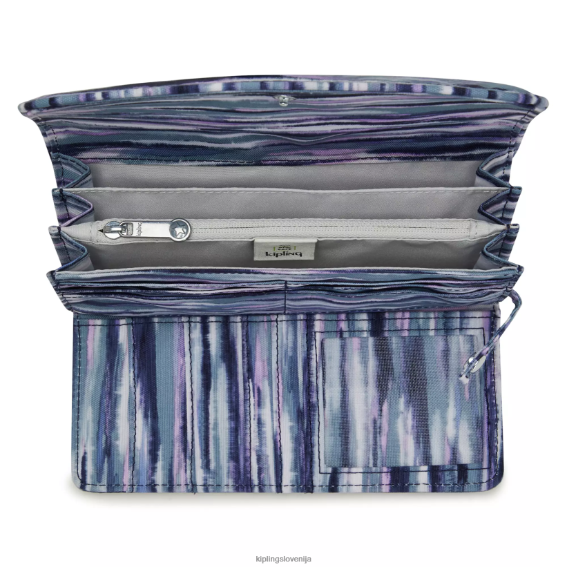 Kipling V4X2B309 črtaste črte Money Land potiskana snap denarnica ženske denarnice in zapestnice - slika 3