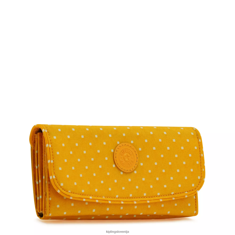 Kipling V4X2B310 rumena mehka pika Money Land potiskana snap denarnica ženske denarnice in zapestnice - slika 2