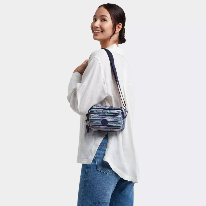 Kipling V4X2B319 črtaste črte torbica za čez ramo z več potiskom abanu ženske torbice za čez ramo - slika 4