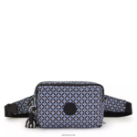 Kipling V4X2B322 črna ploščica torbica za čez ramo z več potiskom abanu ženske torbice za čez ramo